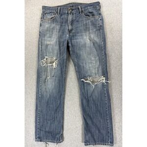 Levi's 569 Destroyed 5 Pocket Jeans (Men's‎ 36x32) Blue